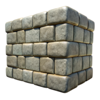 dynamic hypnotic Stone wall section, granite blocks NO BACKGROUND with Transparent Background. detailed png