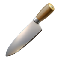 dramatic dynamic art deco A kitchen knife, sharp and stainless steel, NO BACKGROUND with Transparent Background. professional png