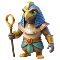 dramatic rustic Horus, Egyptian god of the sky, falcon-headed, NO BACKGROUND with Transparent Background. impeccable png