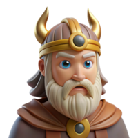 dramatic calm tropical Odin, Norse god of wisdom, one-eyed, NO BACKGROUND with Transparent Background. museum quality png