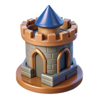 acclaimed mid-century Medieval castle turret rooftop, NO BACKGROUND with Transparent Background. sharp png