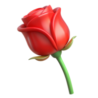 alluring calm industrial Single red rose bud NO BACKGROUND with Transparent Background. sharp png