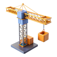 dynamic serene Construction crane tower section, NO BACKGROUND with Transparent Background. precision png