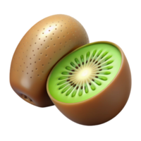 alluring contemporary Kiwi fruit, cut in half NO BACKGROUND with Transparent Background. flawless png