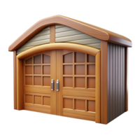 bold alluring Garage door, double, wooden, NO BACKGROUND with Transparent Background. 8K png