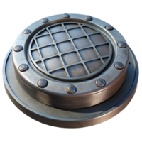 bold exquisite Manhole cover, iron, round, NO BACKGROUND with Transparent Background. museum quality png