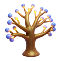breathtaking energetic organic A stylized, tree of life with glowing branches. NO BACKGROUND with Transparent Background. authentic png