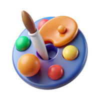distinguished artistic An abstract representation of creativity with a paintbrush and palette. NO BACKGROUND with Transparent Background. crisp png