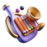 captivating quintessential A stylized, musical instrument with abstract shapes. NO BACKGROUND with Transparent Background. png