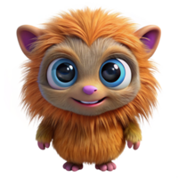 captivating standout A cute, furry fantasy creature with big eyes, NO BACKGROUND with Transparent Background. png