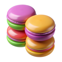 captivating creative A stack of colorful macarons. NO BACKGROUND with Transparent Background. studio quality png