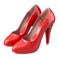 distinguished impressionist A pair of red high heels. NO BACKGROUND with Transparent Background. high quality png