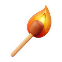 elegant standout A single, burning match. NO BACKGROUND with Transparent Background. png
