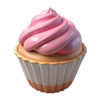 acclaimed abstract A single, delicious-looking cupcake. NO BACKGROUND with Transparent Background. artisan png