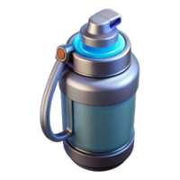 beautiful signature A futuristic water bottle with built-in purifier. NO BACKGROUND with Transparent Background. png