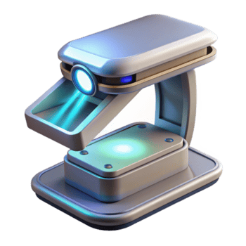 acclamato tradizionale un' High Tech scanner con un' rotante laser trave. no sfondo con trasparente sfondo. acuto png