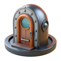beautiful peaceful rustic A high-resolution model of a spaceship door. NO BACKGROUND with Transparent Background. perfect clarity png
