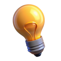 beautiful retro A single, stylized lightbulb with a glowing filament. NO BACKGROUND with Transparent Background. masterfully captured png