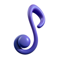 enchanting baroque A single, stylized musical note with elegant curves. NO BACKGROUND with Transparent Background. 4K png