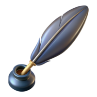 distinctive victorian A single, detailed feather pen with ink dripping from the nib. NO BACKGROUND with Transparent Background. ultra HD png