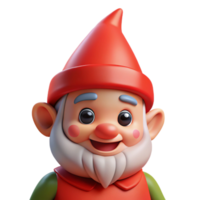 acclaimed contemporary A playful gnome with a pointed red hat and a mischievous twinkle in his eye. NO BACKGROUND with Transparent Background. high resolution png