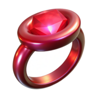 coveted traditional A single, blood-red ruby ring with a dark aura. NO BACKGROUND with Transparent Background. precision png