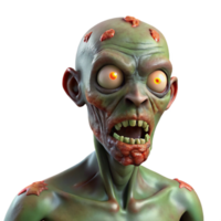 breathtaking standout A creepy zombie with rotting flesh and glowing eyes. NO BACKGROUND with Transparent Background. png