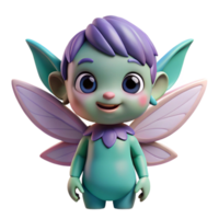 alluring exemplary A cute, cuddly pixie with iridescent wings and a mischievous grin. NO BACKGROUND with Transparent Background. png