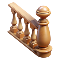 dazzling timeless Baluster, staircase railing, turned wood. NO BACKGROUND with Transparent Background. png