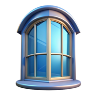 calm pristine Bay window, projecting window, curved glass. NO BACKGROUND with Transparent Background. 8K png