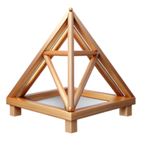 dazzling dynamic impressionist Wooden truss, roof support, triangular framework. NO BACKGROUND with Transparent Background. museum quality png