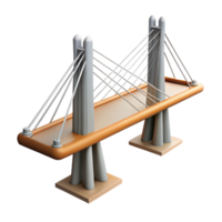 dynamic mesmerizing Cable-stayed bridge, inclined cables, pylon support. NO BACKGROUND with Transparent Background. premium png