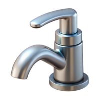 beautiful signature Modern faucet, minimalist design, chrome finish. NO BACKGROUND with Transparent Background. png