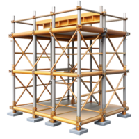 alluring whimsical avant-garde Scaffolding, temporary structure, construction support. NO BACKGROUND with Transparent Background. museum quality png