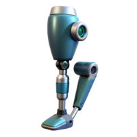 dazzling baroque Advanced robotic prosthetic leg with hydraulic pistons, NO BACKGROUND with Transparent Background. professional png