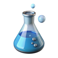 dreamy elegant Advanced laboratory beaker with bubbling liquid, NO BACKGROUND with Transparent Background. refined png