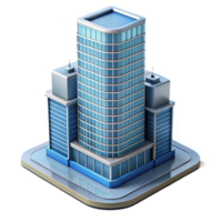 calm extraordinary Modern skyscraper architectural model NO BACKGROUND with Transparent Background. top-tier png