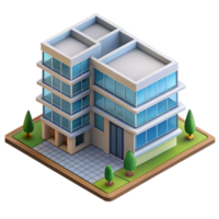 dynamic glorious Isometric view of a luxury apartment building NO BACKGROUND with Transparent Background. luxury png
