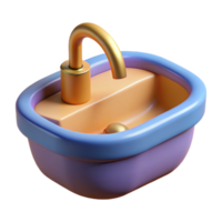 dazzling classic 3D model of a modern bathroom sink NO BACKGROUND with Transparent Background. luxury png