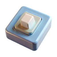 beautiful dreamy industrial 3D model of a modern light switch NO BACKGROUND with Transparent Background. studio quality png