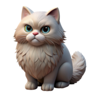 bold spectacular A grumpy Persian cat with fluffy fur, NO BACKGROUND with Transparent Background. genuine png