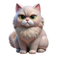 elegant impressionist A grumpy Persian cat with fluffy fur, NO BACKGROUND with Transparent Background. masterfully captured png
