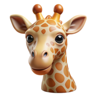 captivating bohemian A graceful giraffe head and neck, NO BACKGROUND with Transparent Background. studio quality png