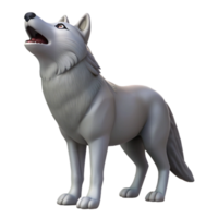 captivating abstract A howling gray wolf, head up, NO BACKGROUND with Transparent Background. flawless png