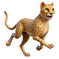 beautiful avant-garde A running cheetah in mid-stride, NO BACKGROUND with Transparent Background. premium png