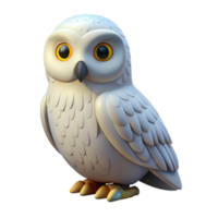 elegant acclaimed A perched snowy owl, NO BACKGROUND with Transparent Background. png
