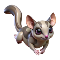 breathtaking contemporary A sugar glider gliding, NO BACKGROUND with Transparent Background. sharp png