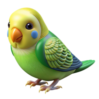 distinctive victorian A budgerigar, green and yellow, NO BACKGROUND with Transparent Background. 4K png