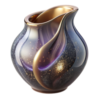 magnificent minimalist Handblown Glass Vase Transparent Element with Curved Shape high resolution png