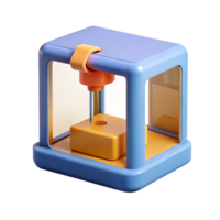 dreamy mesmerizing 3D printer printing a small object NO BACKGROUND with Transparent Background. detailed png